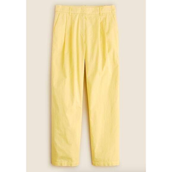 J. Crew Wide-Leg Essential Pant Cotton Poplin Fresh Lemon Yellow Cotton Size 6 - Picture 1 of 12